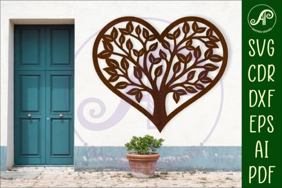 Download Tree of Life Heart Wall Sign, SVG File. - Svg file Collection
