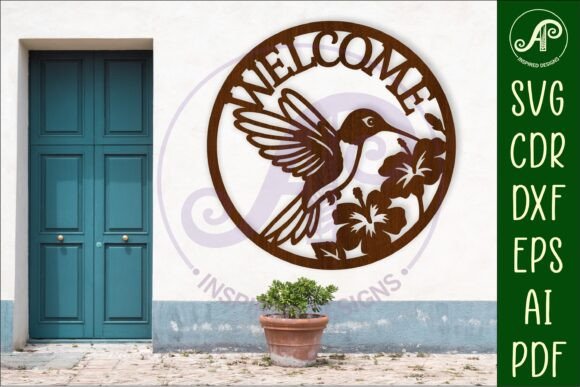 Download Welcome Hummingbird Wall Sign, SVG File. - Svg file Collection