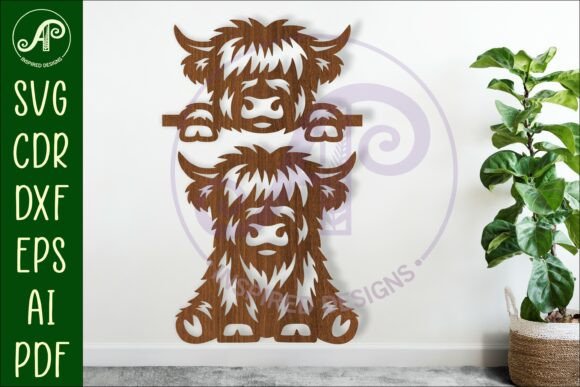 Download Highland Cow Laser Cut Outs SVG File - Svg file Collection