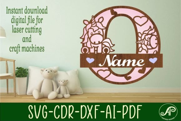 Download Unicorn Monogram Letter O SVG Cut File - Unicorn monogram letter Collection