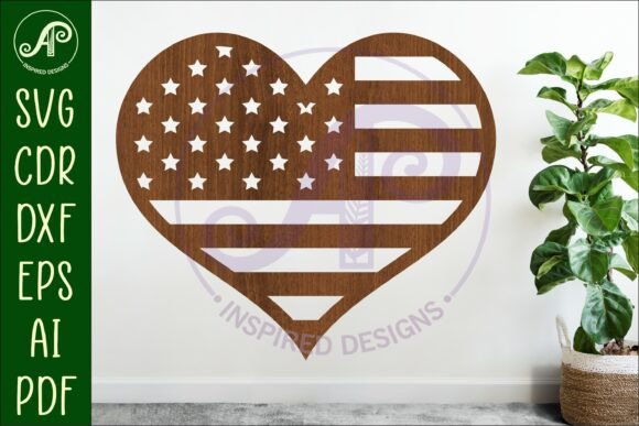 Download USA Flag Heart Wall Sign, SVG File. - Svg file Collection