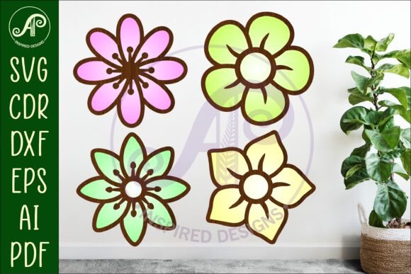 Download Flower Two Layer Laser Cut Outs SVG File - Svg file Collection