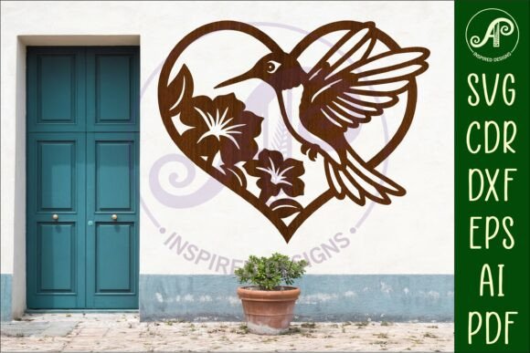 Download Hummingbird Heart Wall Sign, SVG File. - Svg file Collection