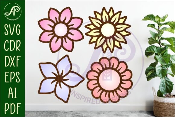 Download Flower Two Layer Laser Cut Outs SVG File - Svg file Collection