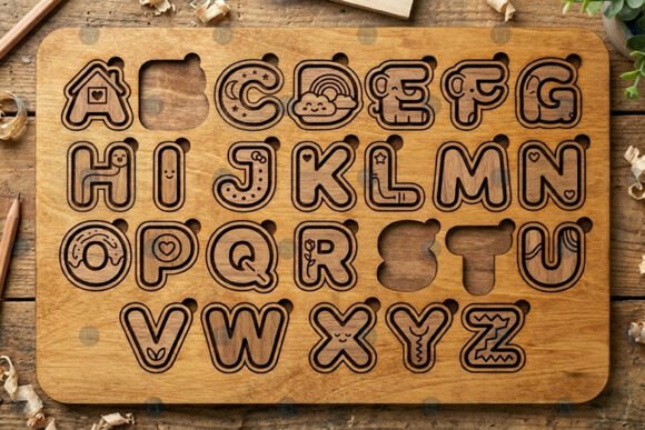 Download Laser Cut Alphabet Puzzle Board SVG - Alphabet puzzle Collection