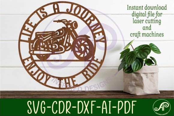 Download Motorcycle Wall Sign, SVG File. Vector - Svg file Collection