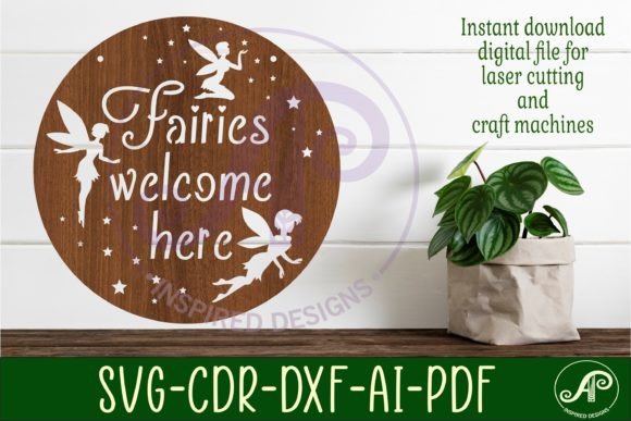 Download Fairies Welcome Here Wall Sign, SVG File - Svg file Collection