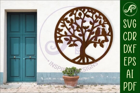 Download Tree with Birds Wall Sign, SVG File. - Svg file Collection