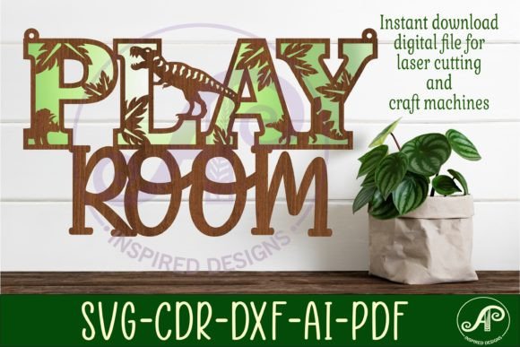 Download Play Room Dinosaur Wall Sign, SVG File. - Svg file Collection