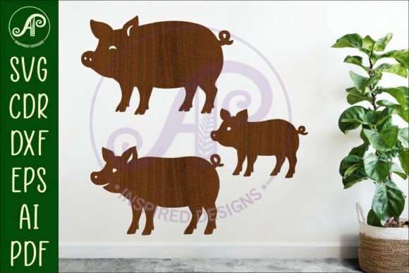 Download Pig Silhouette Laser Cut Outs SVG File - Svg file Collection